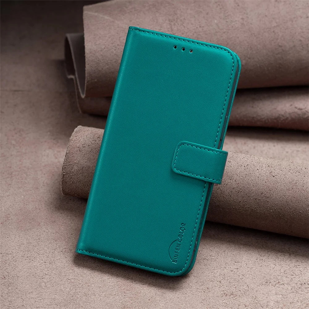 BINFEN COLOR BF17 For Samsung Galaxy S20 Plus 4G / 5G Slim-Fit Phone Cover Stand Magnetic Wallet PU Leather Phone Case - Green - 7