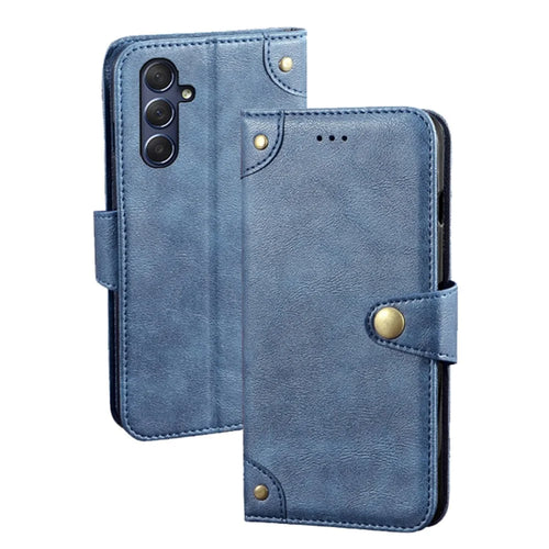 IDEWEI For Samsung Galaxy M54 5G / F54 5G Impact-Resistant Stand Wallet Phone Case PU Leather Cell Phone Cover - Blue - 1