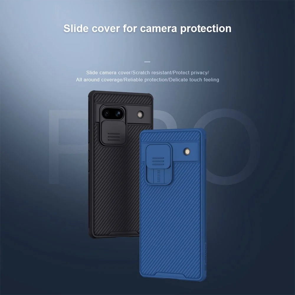 NILLKIN CamShield Pro Series for Google Pixel 7a Phone Case PC+TPU Phone Shell with Slide Camera Protector - Blue - 5