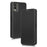 For Nokia C32 PU Leather Carbon Fiber Texture Cover Card Holder Stand Phone Case - Black - 1