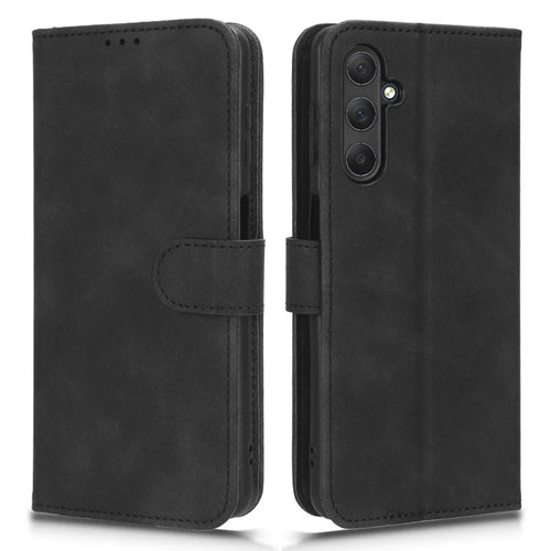 For Samsung Galaxy M54 5G / F54 5G PU Leather Flip Case Skin-touch Wallet Stand Phone Cover - Black - 1