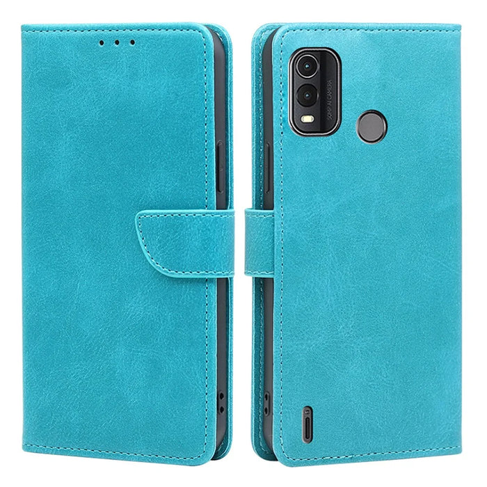 For Nokia G11 Plus 4G Flip PU Leather Wallet Case Stand Calf Texture Phone Cover - Baby Blue - 1