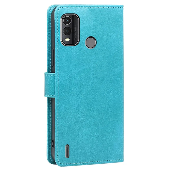 For Nokia G11 Plus 4G Flip PU Leather Wallet Case Stand Calf Texture Phone Cover - Baby Blue - 7