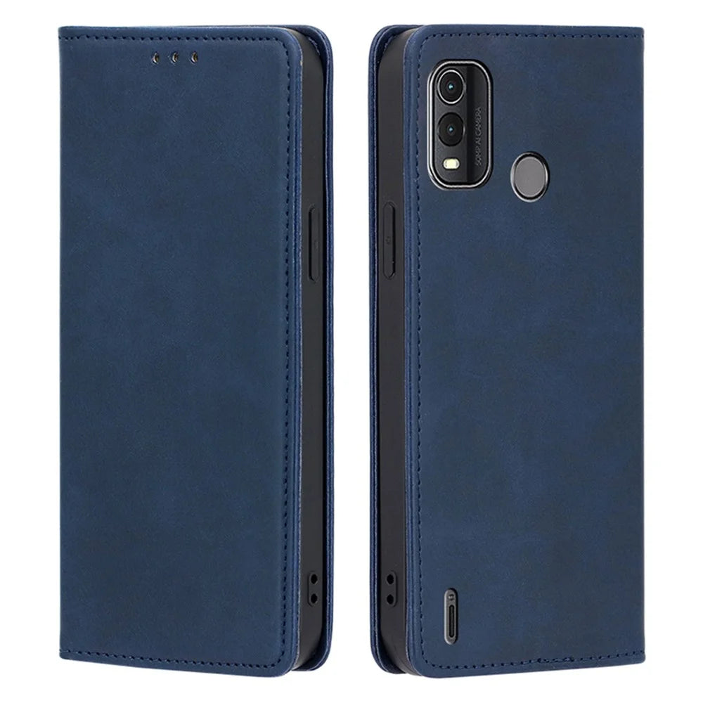 For Nokia G11 Plus 4G Leather Phone Case Calf Texture Phone Cover with Stand Wallet - Sapphire - 1