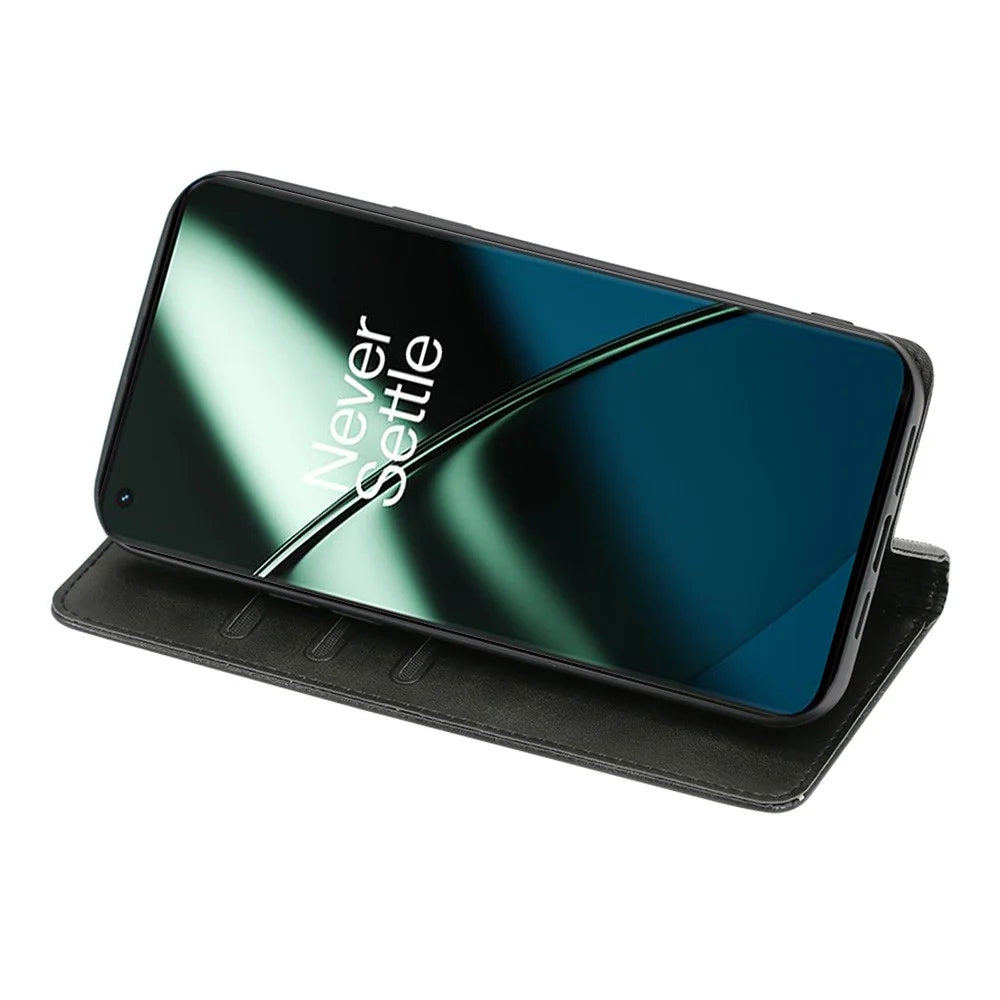 For OnePlus Nord CE 3 Lite 5G / Nord N30 5G PU Leather Stand Phone Cover Calf Texture Wallet Case - Black - 3