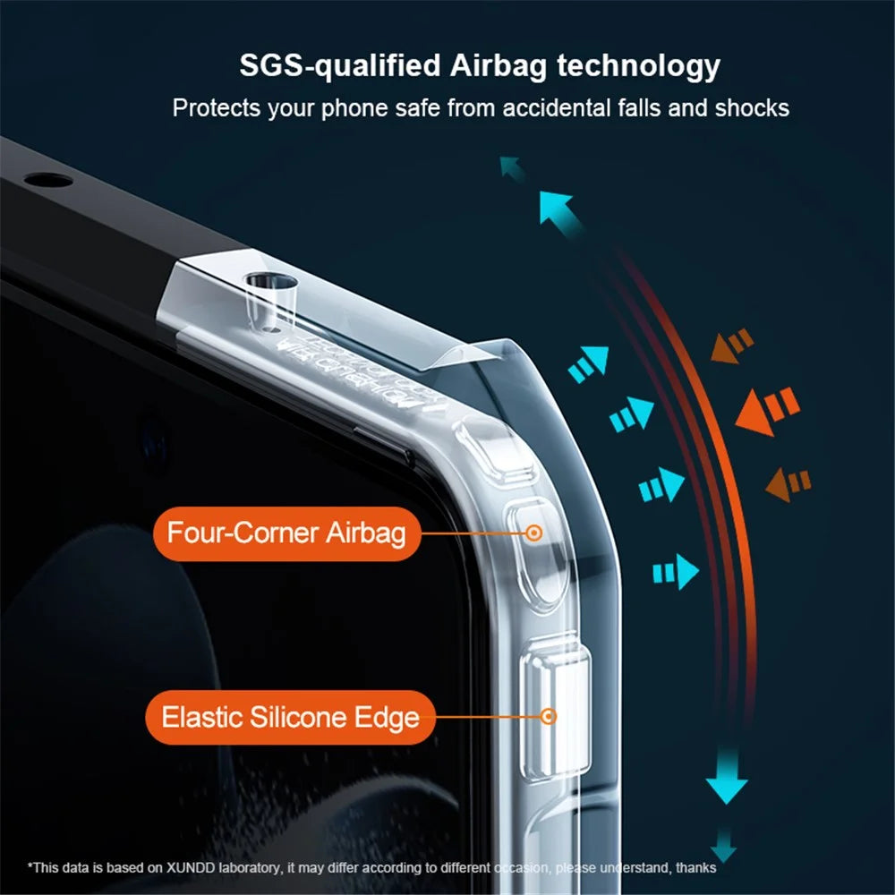 XUNDD For Samsung Galaxy Z Fold4 5G Case Acrylic+TPU Slim Clear Phone Cover with Glass+Protective Bar - 3