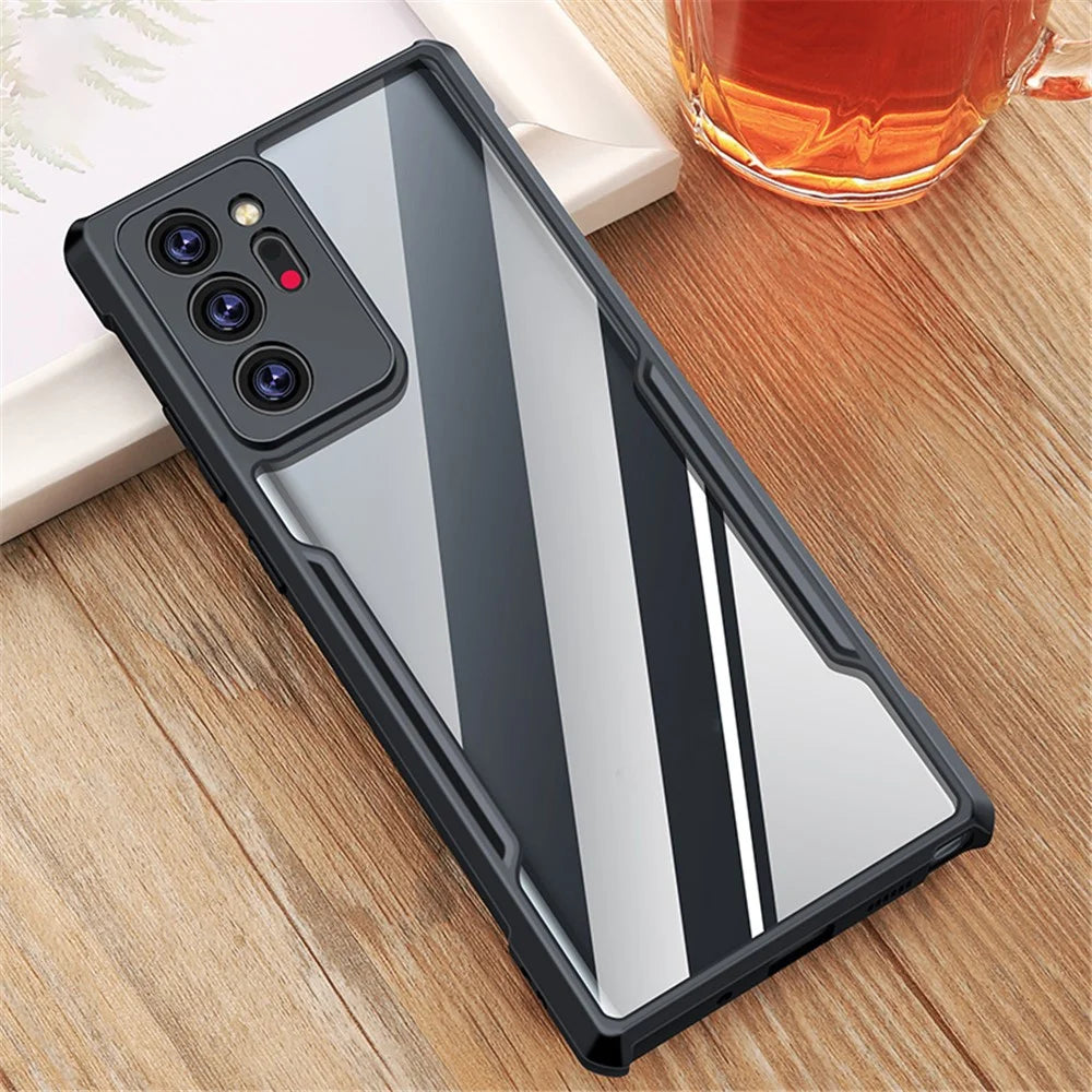 XUNDD For Samsung Galaxy Note20 Ultra 5G / Note20 Ultra Phone Case Acrylic+TPU Slim Phone Cover - Black Transparent - 7