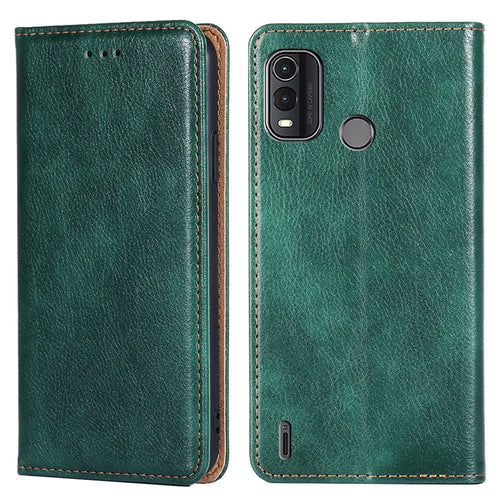 For Nokia G11 Plus 4G Dustproof Wallet Case Stand PU Leather Solid Color Magnetic Phone Cover - Green - 1