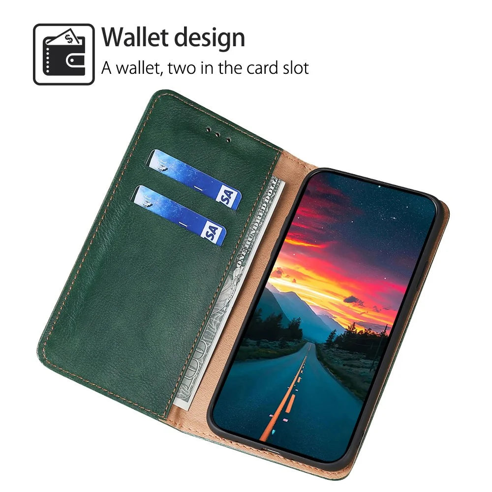 For Nokia G11 Plus 4G Dustproof Wallet Case Stand PU Leather Solid Color Magnetic Phone Cover - Green - 2