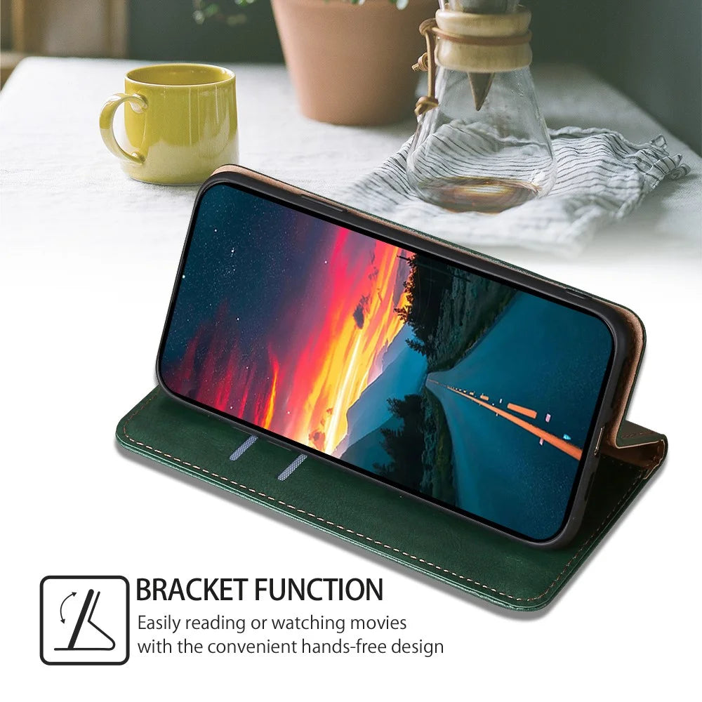 For Nokia G11 Plus 4G Dustproof Wallet Case Stand PU Leather Solid Color Magnetic Phone Cover - Green - 3