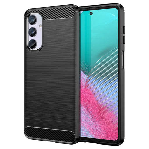 Brushed Shell for Samsung Galaxy M54 5G / F54 5G Carbon Fiber Texture Phone Case Phone TPU Cover - Black - 1