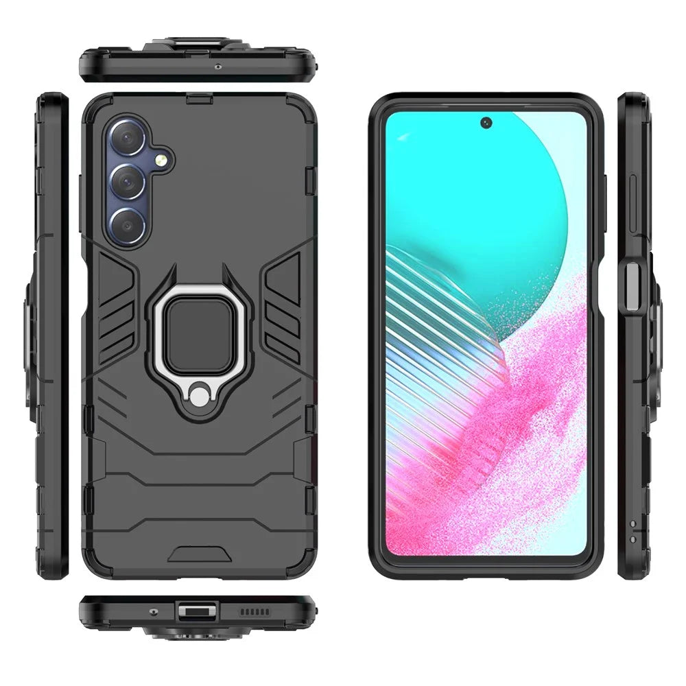 For Samsung Galaxy M54 5G / F54 5G Protective Case with Kickstand Soft TPU Hard PC Rugged Phone Cover - Black - 7