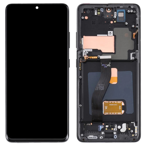 For Samsung Galaxy S21 Ultra 5G G998B OEM Grade S AMOLED Screen and Digitizer Assembly + Frame Part (without Logo) - Black - 1
