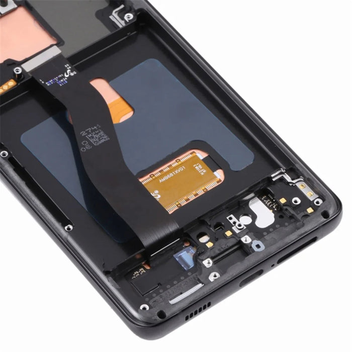 For Samsung Galaxy S21 Ultra 5G G998B OEM Grade S AMOLED Screen and Digitizer Assembly + Frame Part (without Logo) - Black - 5