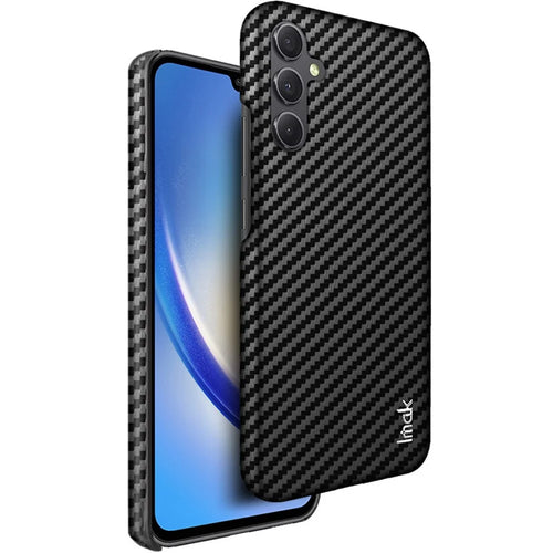 IMAK Ruiyi Series for Samsung Galaxy A54 5G Carbon Fiber Texture Back Cover PU Leather Coated PC Phone Case - 1
