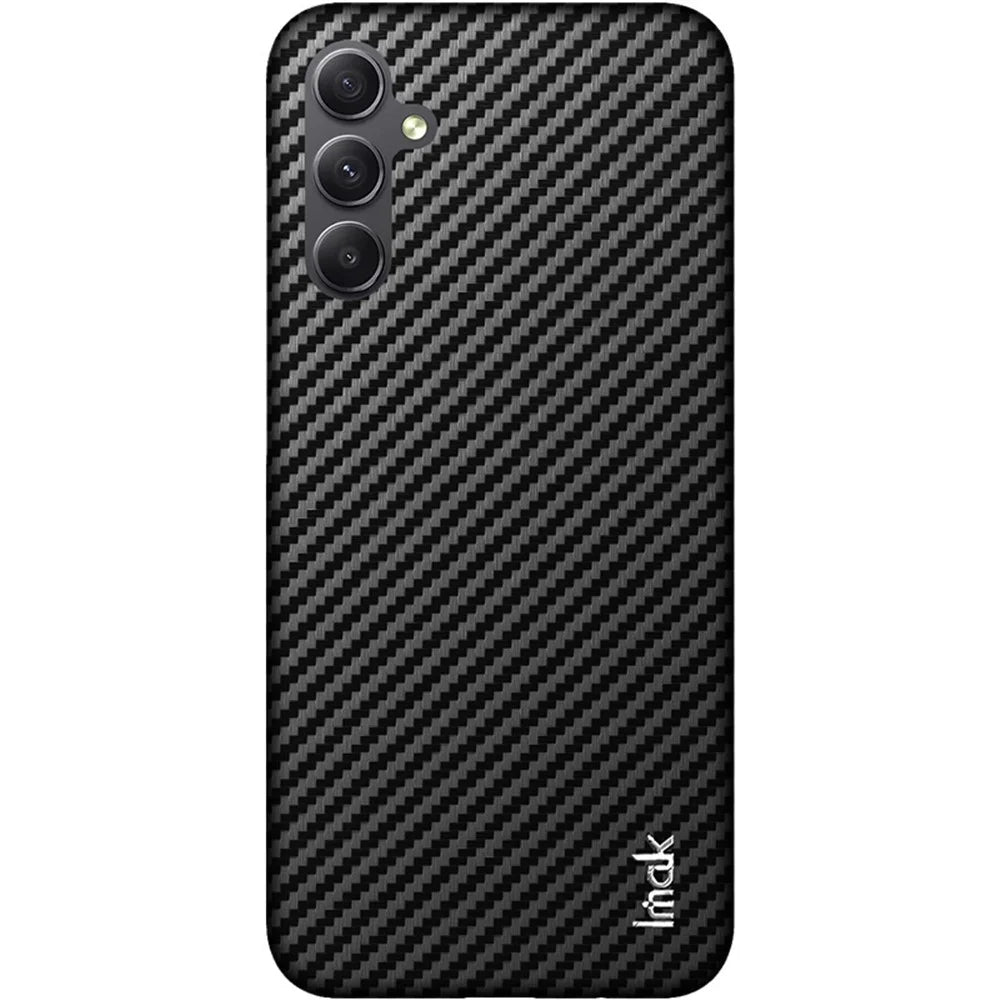 IMAK Ruiyi Series for Samsung Galaxy A34 5G Phone Case PU Leather Coated PC Carbon Fiber Texture Cover - 4