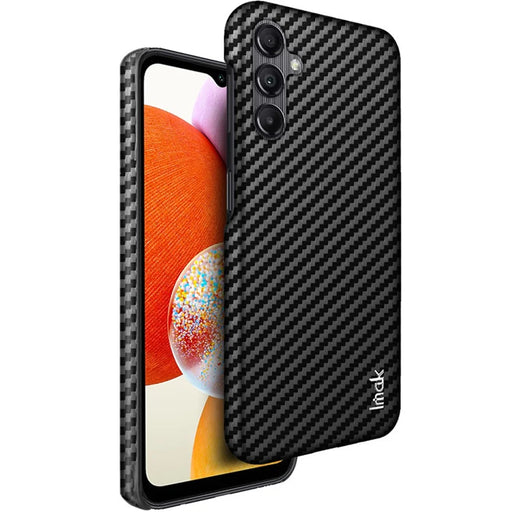 IMAK Ruiyi Series for Samsung Galaxy A14 4G / 5G Back Phone Case PU Leather Coated PC Carbon Fiber Texture Slim Cover - 1