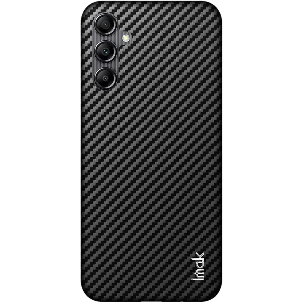IMAK Ruiyi Series for Samsung Galaxy A14 4G / 5G Back Phone Case PU Leather Coated PC Carbon Fiber Texture Slim Cover - 4