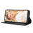 For Oukitel C32 Magnetic Shell Retro PU Leather Phone Case Stand Wallet Flip Cover - Black - 3