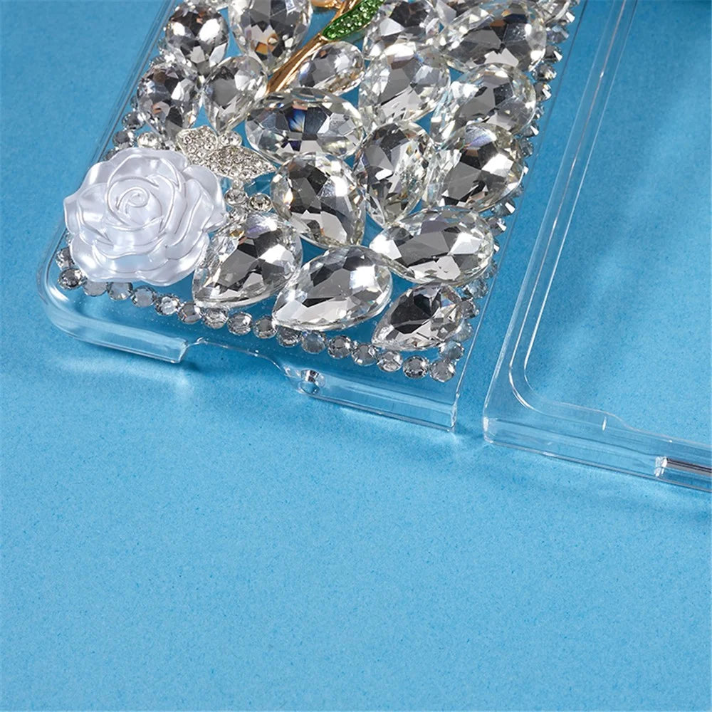 Rhinestone Decor Phone Case for Samsung Galaxy Z Fold5 5G , 2-Piece Design Hard PC Phone Cover - 5