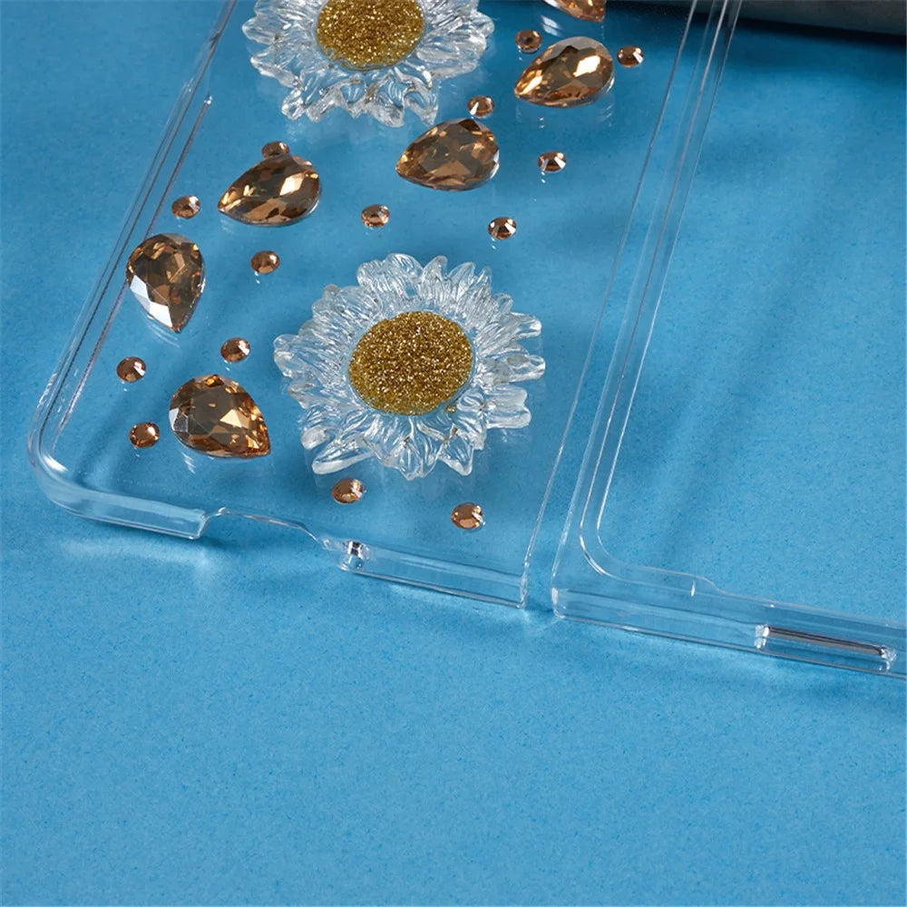 For Samsung Galaxy Z Fold5 5G Hard PC Phone Case 2-Piece Design Rhinestone Decor Folding Phone Cover - 5