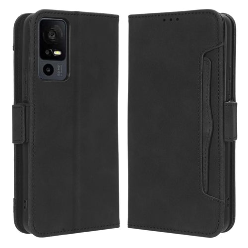For TCL 40 XE / 40 X T601D / NxtPaper 5G Multiple Card Slots Phone Case PU Leather Protective Cover with Stand Wallet - Black - 1