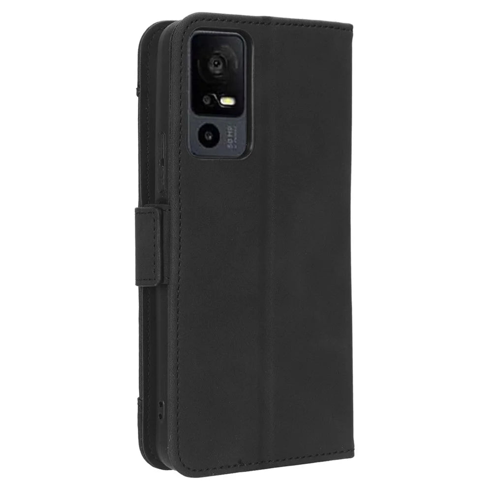 For TCL 40 XE / 40 X T601D / NxtPaper 5G Multiple Card Slots Phone Case PU Leather Protective Cover with Stand Wallet - Black - 7