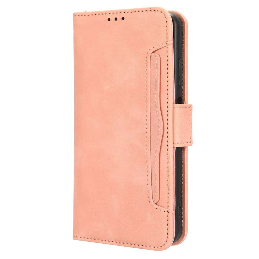 Wallet Case for Sony Xperia 1 V PU Leather Multiple Card Slots Stand Phone Cover - Pink - 6