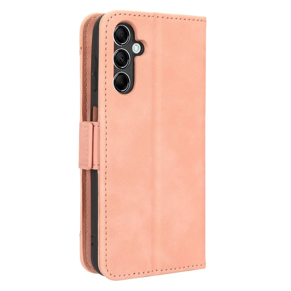 For Samsung Galaxy M54 5G / F54 5G PU Leather Phone Case Multiple Card Slots Wallet Stand Flip Cover - Pink - 7