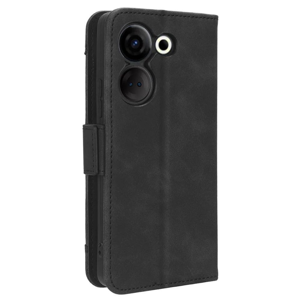 For TECNO Camon 20 Pro 4G CK7n / 20 4G CK6 PU Leather Wallet Case Flip Stand Protective Phone Cover with Multiple Card Slots - Black - 7