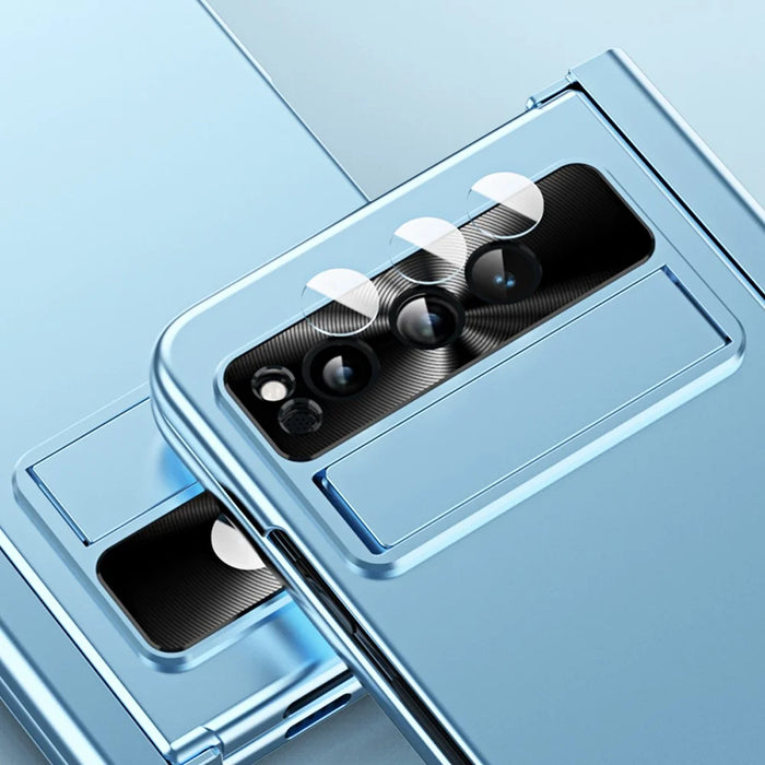 For Google Pixel Fold Electroplating Kickstand Phone Case PC Phone Cover - Blue - 3