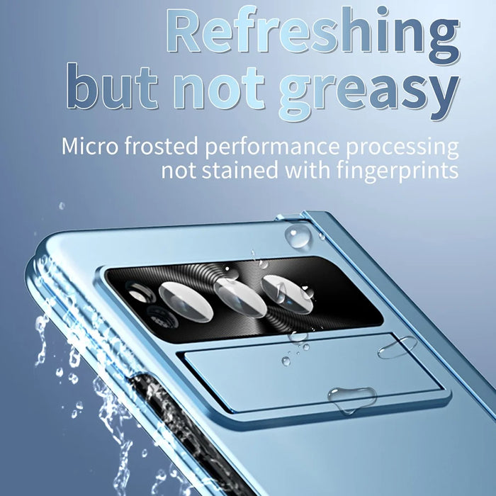 For Google Pixel Fold Electroplating Kickstand Phone Case PC Phone Cover - Blue - 5