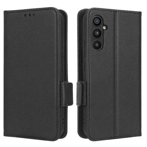 For Samsung Galaxy M54 5G / F54 5G PU Leather Wallet Anti-scratch Phone Case Litchi Texture Flip Stand Cover - Black - 1
