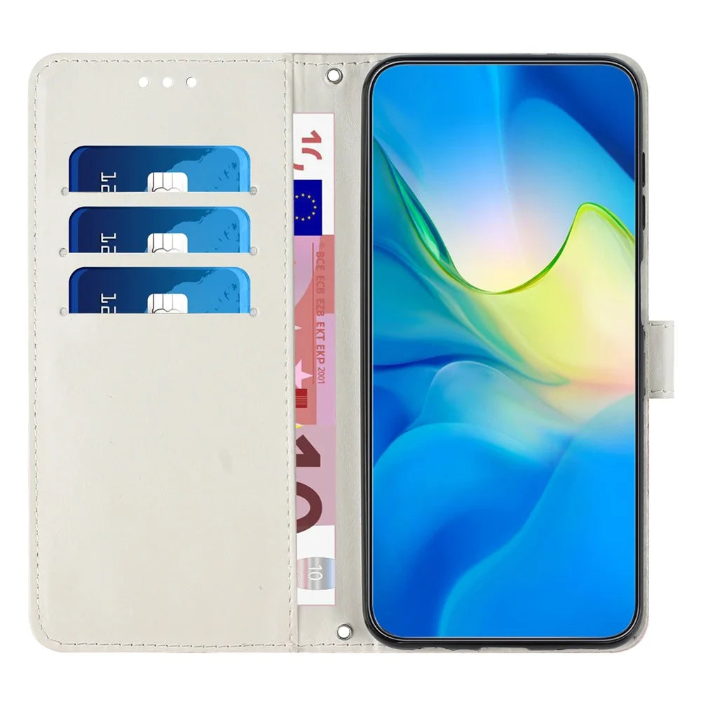 For Google Pixel 8 Pro PU Leather Marble Pattern Flip Case Wallet Stand Phone Cover with Shoulder Strap - Purple - 2
