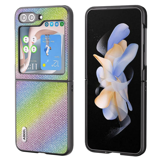 ABEEL For Samsung Galaxy Z Flip5 5G Rhinestone Texture Phone Case PU Leather + PC Back Cover - Multi-color - 1