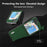 ABEEL For Samsung Galaxy Z Flip5 5G Matte Edges Phone Case Cowhide Leather + PC Back Cover - Green - 3