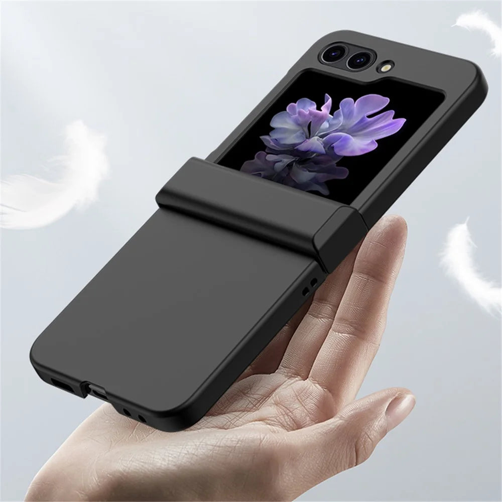 For Samsung Galaxy Z Flip5 5G Hinde Protection Phone Case Hard PC Skin-touch Cover - Black - 3
