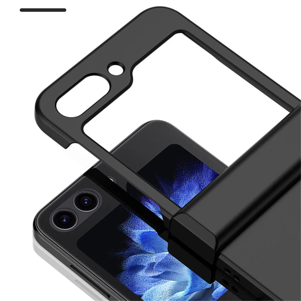 For Samsung Galaxy Z Flip5 5G Hinde Protection Phone Case Hard PC Skin-touch Cover - Black - 4