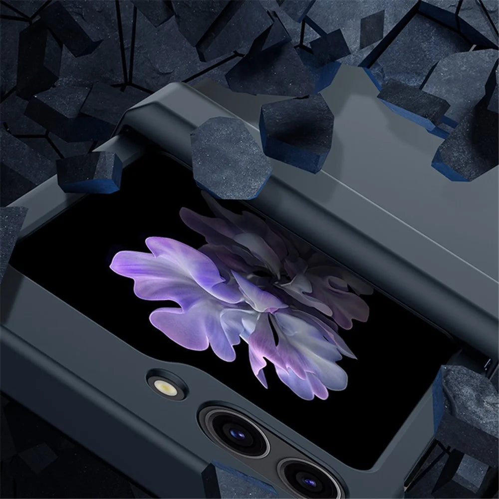For Samsung Galaxy Z Flip5 5G Hinde Protection Phone Case Hard PC Skin-touch Cover - Black - 5