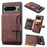 For Google Pixel 8 Pro RFID Blocking Wallet Case PU Leather Coated TPU Phone Kickstand Cover - Coffee - 1