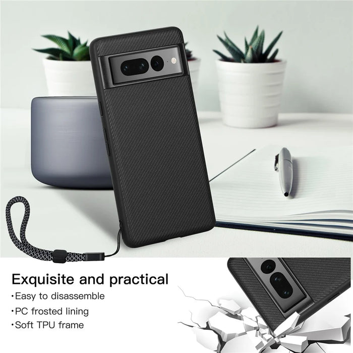 VILI TC Series for Google Pixel 7 Pro PU Leather Coating Phone Case Soft TPU Textured Phone Cover - 3