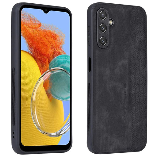 AZNS For Samsung Galaxy M14 5G Anti-scratch Phone Case Imprinted PU Leather+TPU Back Cover - Black - 1