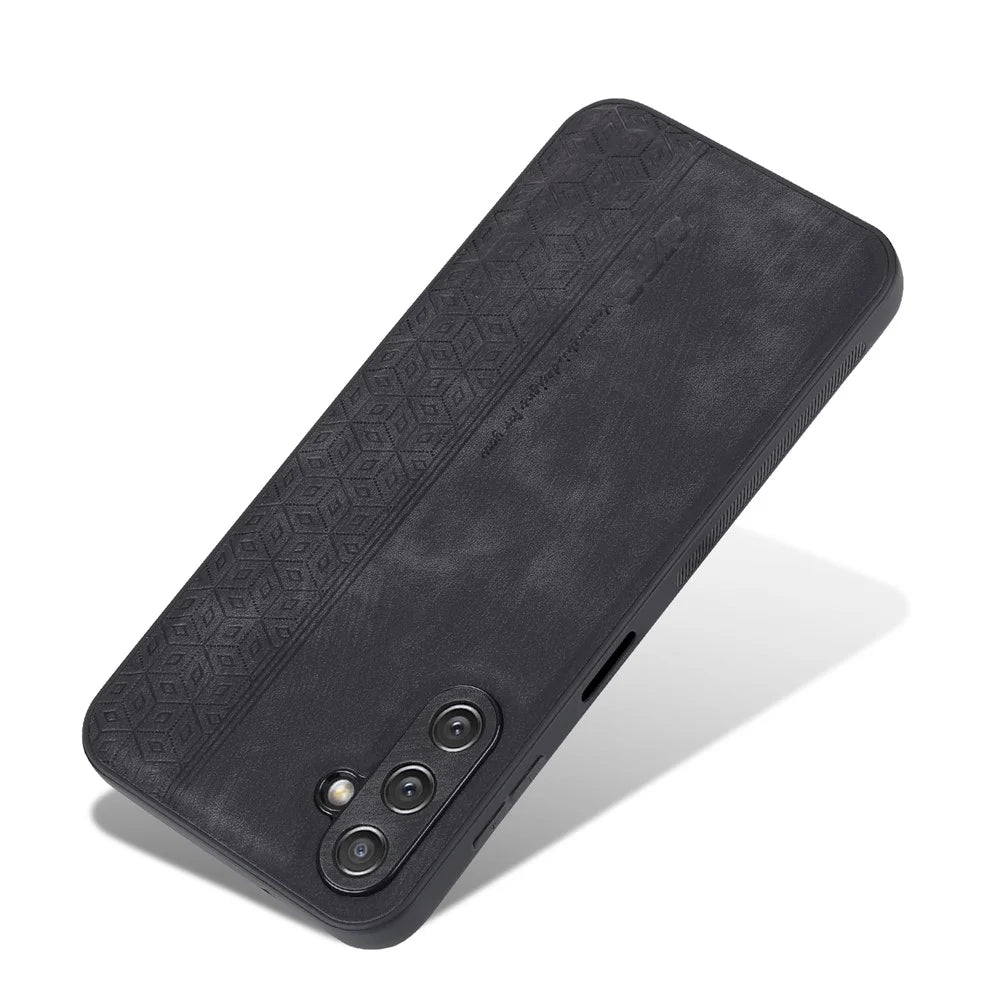AZNS For Samsung Galaxy M14 5G Anti-scratch Phone Case Imprinted PU Leather+TPU Back Cover - Black - 3