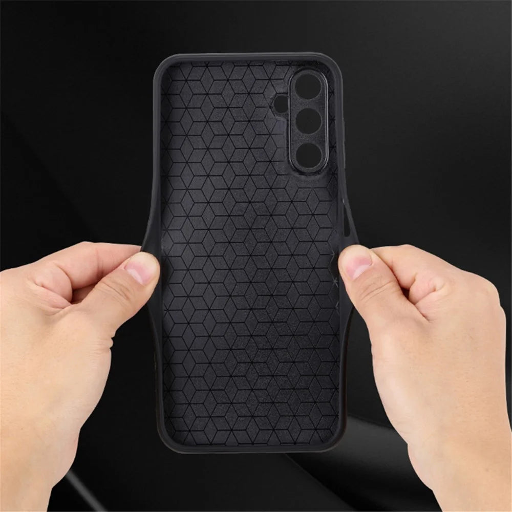 AZNS For Samsung Galaxy M14 5G Anti-scratch Phone Case Imprinted PU Leather+TPU Back Cover - Black - 5