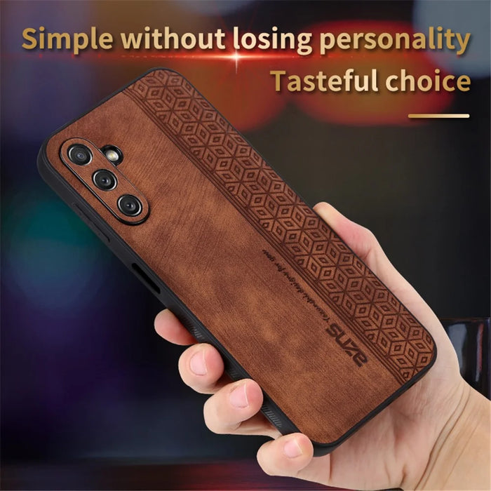 AZNS For Samsung Galaxy M14 5G Anti-scratch Phone Case Imprinted PU Leather+TPU Back Cover - Black - 7