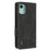 For Nokia C12 4G / C12 Pro / C12 Plus Wallet PU Leather Phone Case Hardware Decor Stand Cover - Black - 6