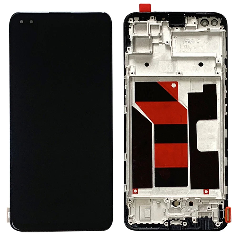 For Oppo Reno4 4G Grade C OLED Screen and Digitizer Assembly + Frame Repair Part (without Logo) - 1