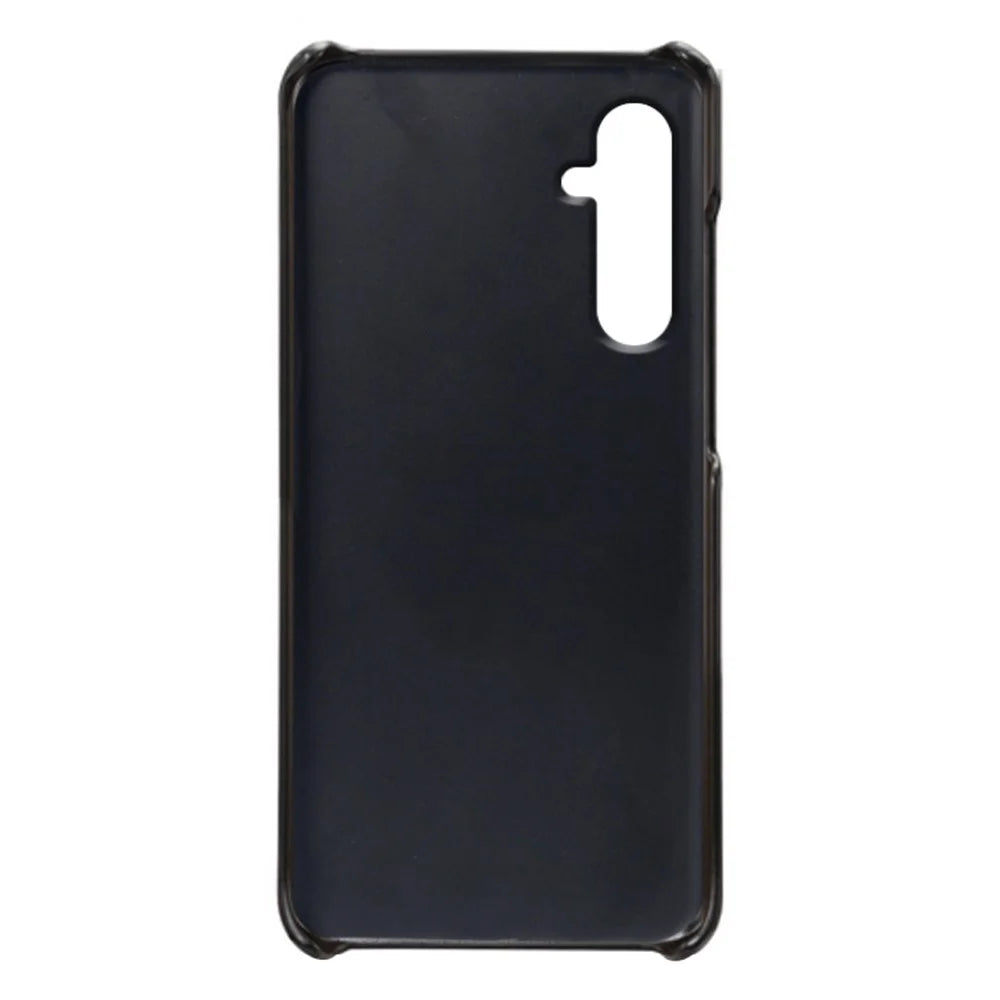 For Samsung Galaxy A24 4G (162.1 x 77.6 x 8.3mm) Dual Card Slots PU Leather Coated PC Case Anti-scratch Phone Cover - Black - 4