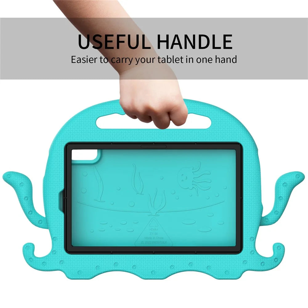 For Lenovo Tab M9 TB-310FU EVA Case Cartoon Octopus Hand Grip Tablet Cover with Shoulder Strap - Baby Blue - 2