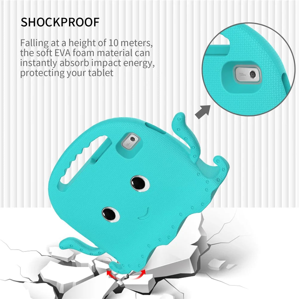 For Lenovo Tab M9 TB-310FU EVA Case Cartoon Octopus Hand Grip Tablet Cover with Shoulder Strap - Baby Blue - 3